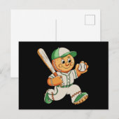 Lebkuchenmann spielt Baseball Weihnachten Xmas (Vorne/Hinten)