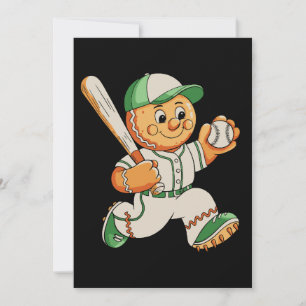 Lebkuchenmann spielt Baseball Weihnachten Xmas