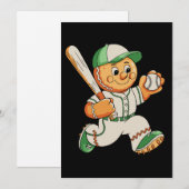 Lebkuchenmann spielt Baseball Weihnachten Xmas (Vorne/Hinten)