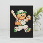 Lebkuchenmann spielt Baseball Weihnachten Xmas (Stehend Vorderseite)