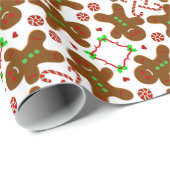 Lebkuchenmann Weihnachten Monograme Geschenkpapier (Rolleneckpunkt)