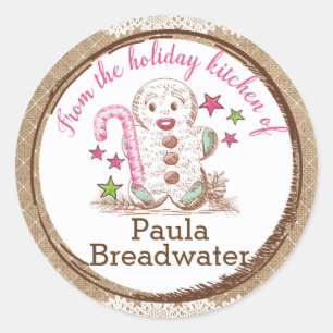 Lebkuchenmann Weihnachten von der Küche von Runder Aufkleber