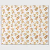 Lebkuchenmann, Weihnachtsbaum, Herzmuster Geschenkpapier (Flach)