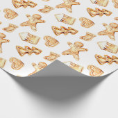 Lebkuchenmann, Weihnachtsbaum, Herzmuster Geschenkpapier (Ecke)