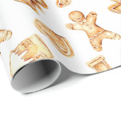 Lebkuchenmann, Weihnachtsbaum, Herzmuster Geschenkpapier (Rolleneckpunkt)