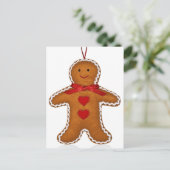 Lebkuchenmann Weihnachtsbaumdekoration Feiertagspostkarte (Stehend Vorderseite)