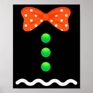 Lebkuchenmann-Weihnachtskostüm für Kinder & A Poster