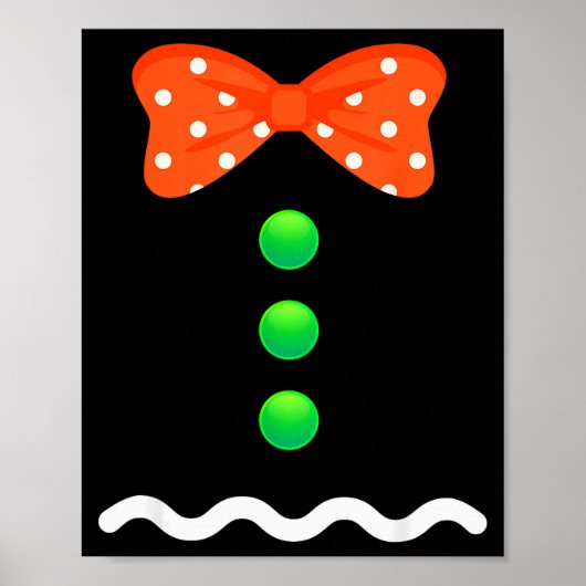 Lebkuchenmann-Weihnachtskostüm für Kinder & A Poster (Vorne)