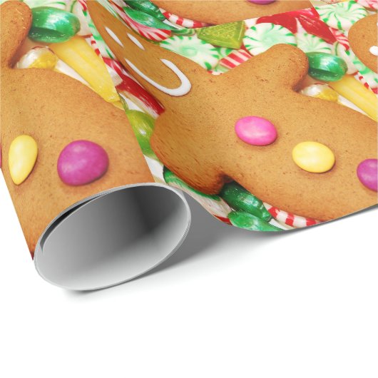 Lebkuchenmann-WeihnachtsPackpapier Geschenkpapier (Rolleneckpunkt)