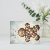 Lebkuchenmann Winter Weihnachten Postkarte (Stehend Vorderseite)