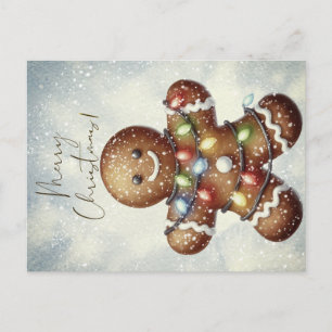 Lebkuchenmann Winter Weihnachten Postkarte