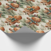 Lebkuchenmann Winterurlaub Geschenkpapier (Ecke)