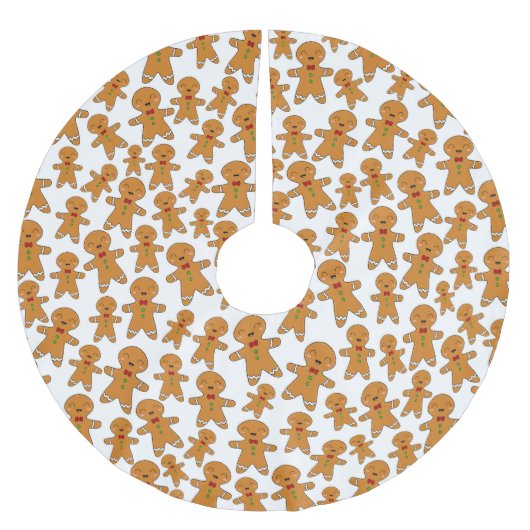 Lebkuchenmänner Polyester Weihnachtsbaumdecke (Vorderseite)