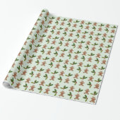 Lebkuchenmänner und Weihnachtsmuster mit Stechpalm Geschenkpapier (Ungerollt)
