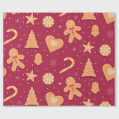 Lebkuchenmuster Geschenkpapier (Flach)