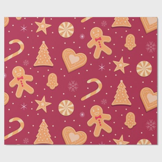 Lebkuchenmuster Geschenkpapier (Flach)