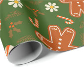 Lebkuchenmuster Geschenkpapier (Rolleneckpunkt)