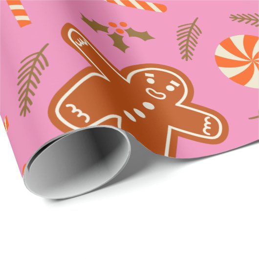 Lebkuchenmuster Geschenkpapier (Rolleneckpunkt)