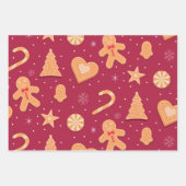 Lebkuchenmuster Geschenkpapier Set (Vorderseite 2)
