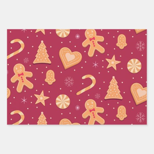 Lebkuchenmuster Geschenkpapier Set (Vorderseite 2)