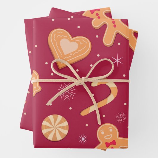 Lebkuchenmuster Geschenkpapier Set (Beispiel)