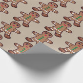 Lebkuchenmuster - Kraft-Farbe Geschenkpapier (Ecke)