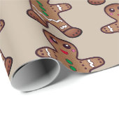 Lebkuchenmuster - Kraft-Farbe Geschenkpapier (Rolleneckpunkt)