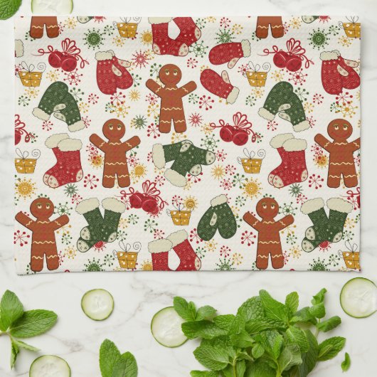 Lebkuchenmuster Küchentuch (Gefaltet)