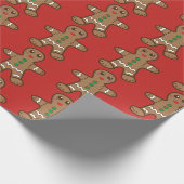 Lebkuchenmuster - rot geschenkpapier (Ecke)