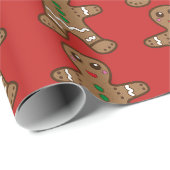 Lebkuchenmuster - rot geschenkpapier (Rolleneckpunkt)