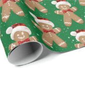 Lebkuchenpapier für Menschen und Schneeflocken Geschenkpapier (Rolleneckpunkt)