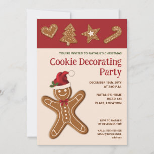 Lebkuchenplätzchen - Plätzchen-Verzierungs-Party Einladung