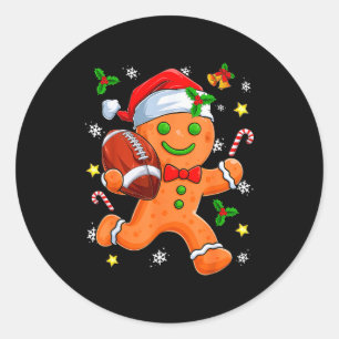 Lebkuchenplätzchen spielt Fußball Frohe Weihnachte Runder Aufkleber