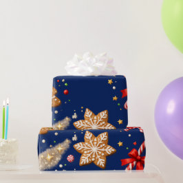 Lebkuchenplätzchen und Zuckerstangen Geschenkpapier