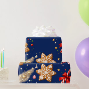 Lebkuchenplätzchen und Zuckerstangen Geschenkpapier