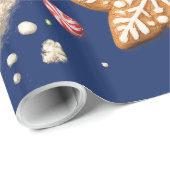 Lebkuchenplätzchen und Zuckerstangen Geschenkpapier (Rolleneckpunkt)