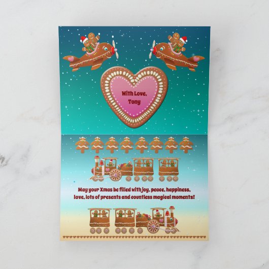 Lebkuchenwein Weihnachtsgebäck - Party Feiertagskarte (Innenseite)