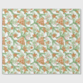 Lebkuchenwein Weihnachtsmuster Geschenkpapier (Flach)