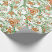 Lebkuchenwein Weihnachtsmuster Geschenkpapier (Ecke)