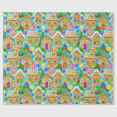 Lebkuchenwein Weihnachtsmuster Geschenkpapier (Flach)