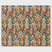 Lebkuchenwein Weihnachtsmuster Geschenkpapier (Flach)