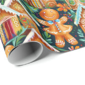 Lebkuchenwein Weihnachtsmuster Geschenkpapier (Rolleneckpunkt)