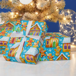 Lebkuchenwein Weihnachtsmuster Geschenkpapier