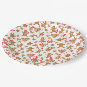 Lebkuchenwein Weihnachtsmuster Pappteller