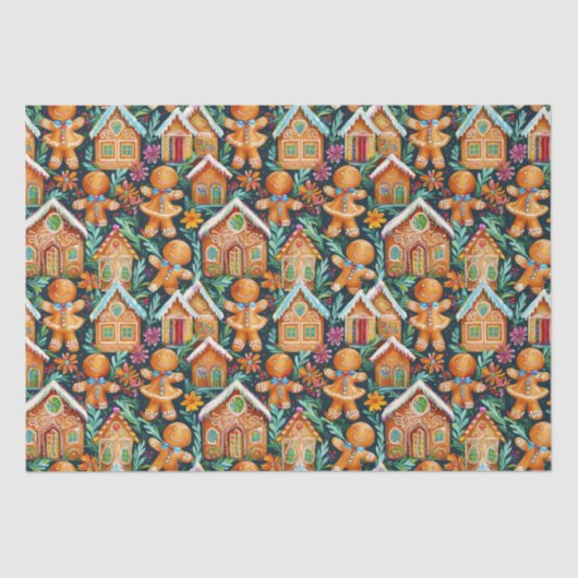 Lebkuchenwein Weihnachtsmuster Seidenpapier (Vorderseite)