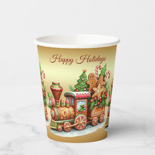 Lebkuchenzug-Feiertags-Papierbecher Pappbecher (Links)