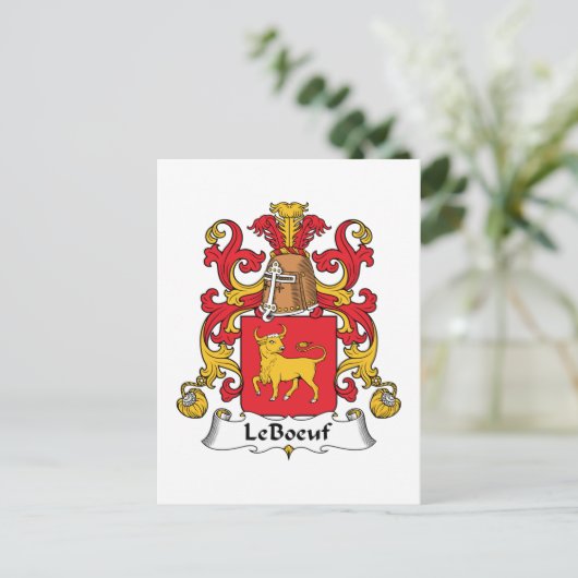 LeBoeuf-Familienwappen Postkarte (Stehend Vorderseite)