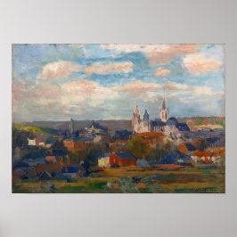 Lebourg - Blick auf Evreux Notre Dame Paris 1897 Poster