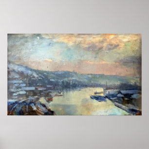 Lebourg - Die Seine in Rouen im Winter Poster