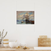 Lebourg - im Hafen von Rouen Poster (Küche)